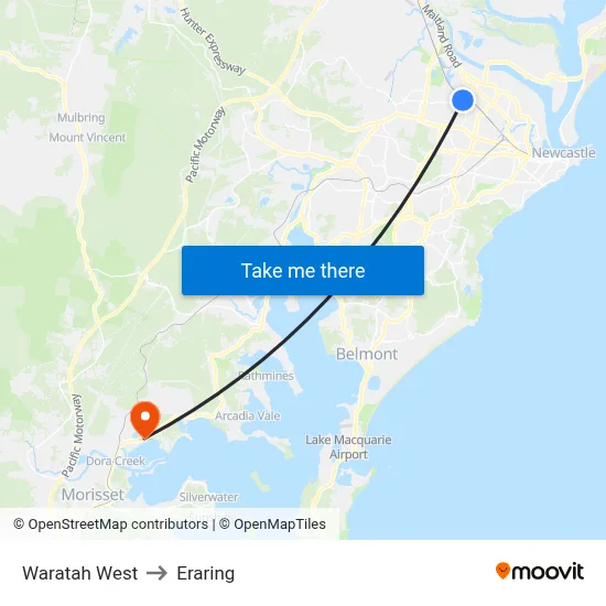 Waratah West to Eraring map