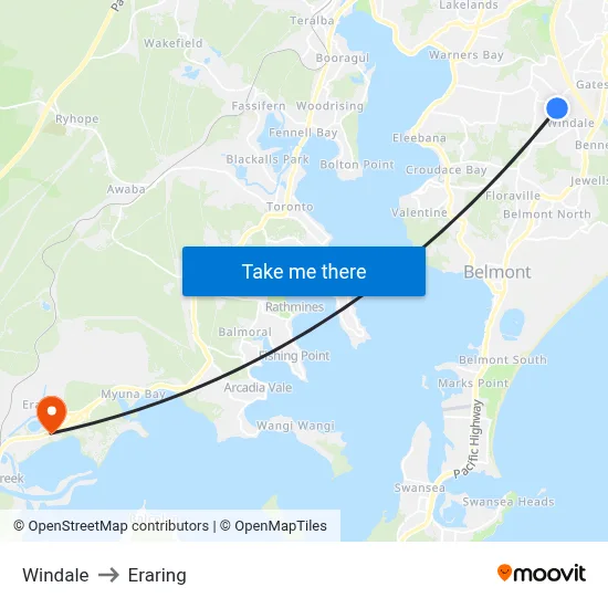 Windale to Eraring map