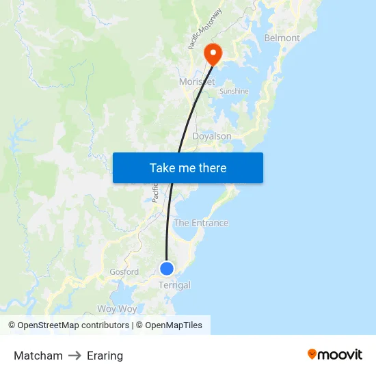 Matcham to Eraring map