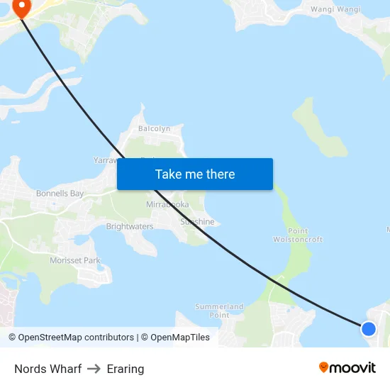 Nords Wharf to Eraring map