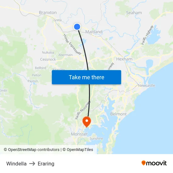 Windella to Eraring map