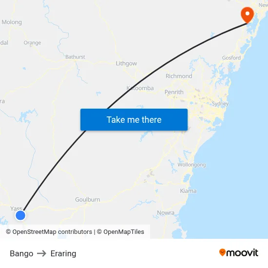 Bango to Eraring map