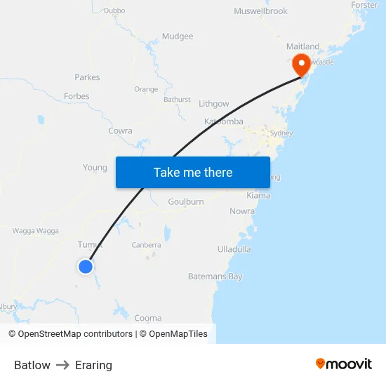 Batlow to Eraring map