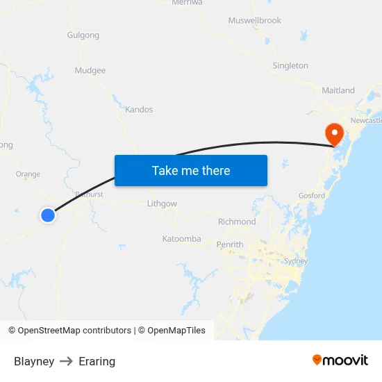 Blayney to Eraring map