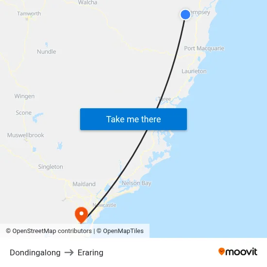 Dondingalong to Eraring map