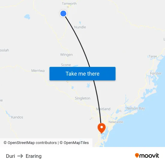Duri to Eraring map