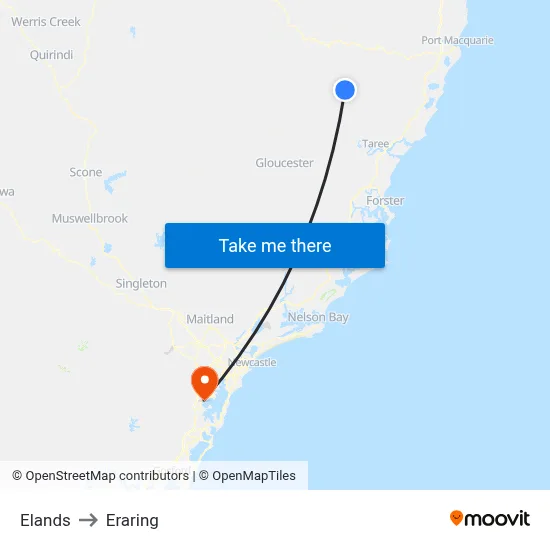 Elands to Eraring map