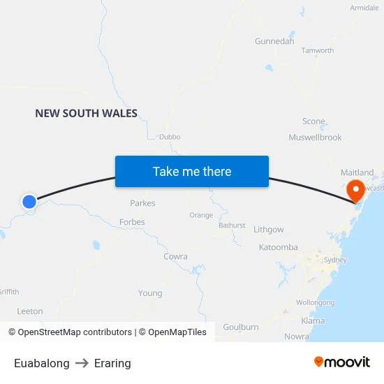 Euabalong to Eraring map