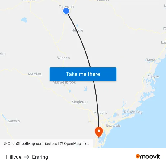 Hillvue to Eraring map