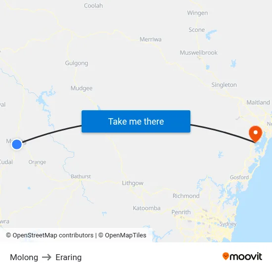 Molong to Eraring map