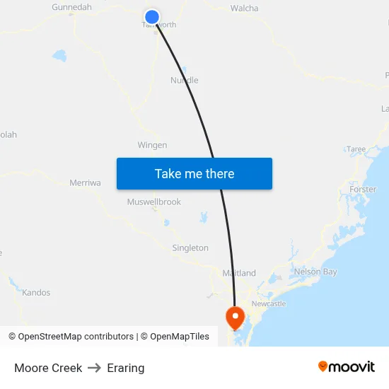 Moore Creek to Eraring map
