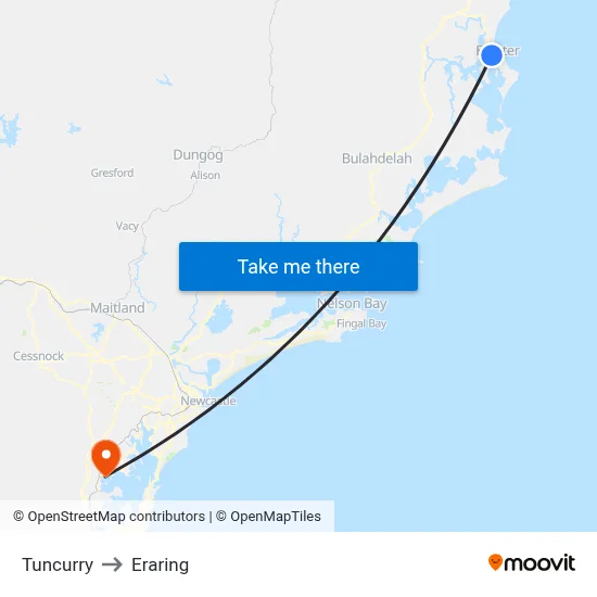 Tuncurry to Eraring map
