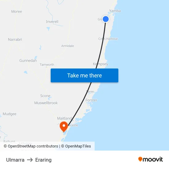 Ulmarra to Eraring map