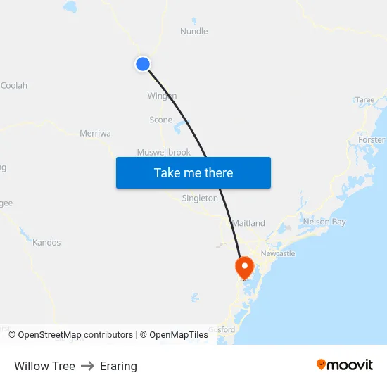 Willow Tree to Eraring map