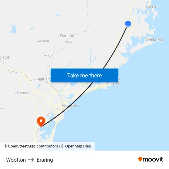 Wootton to Eraring map