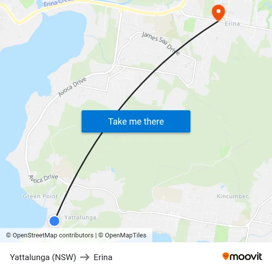 Yattalunga (NSW) to Erina map