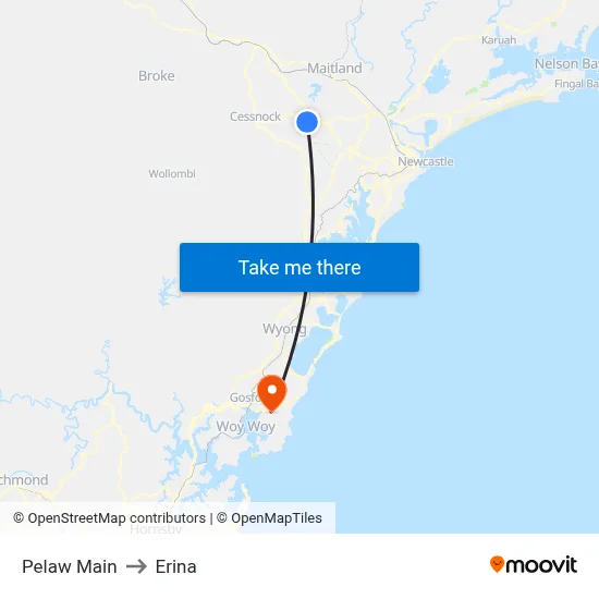 Pelaw Main to Erina map
