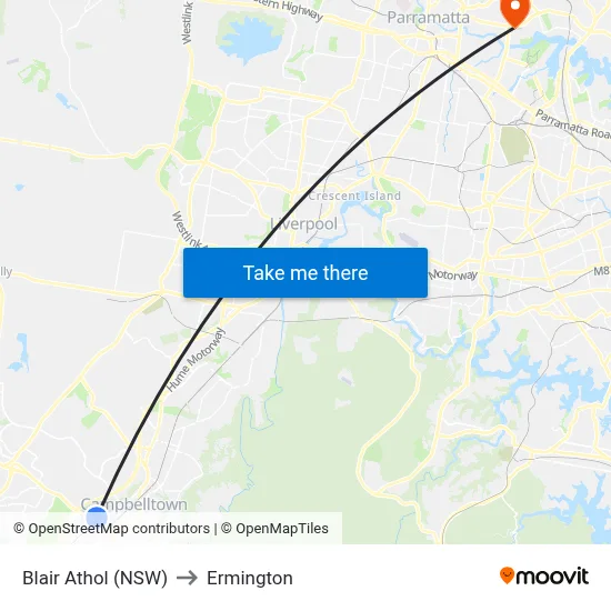 Blair Athol (NSW) to Ermington map
