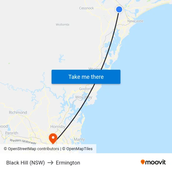 Black Hill (NSW) to Ermington map