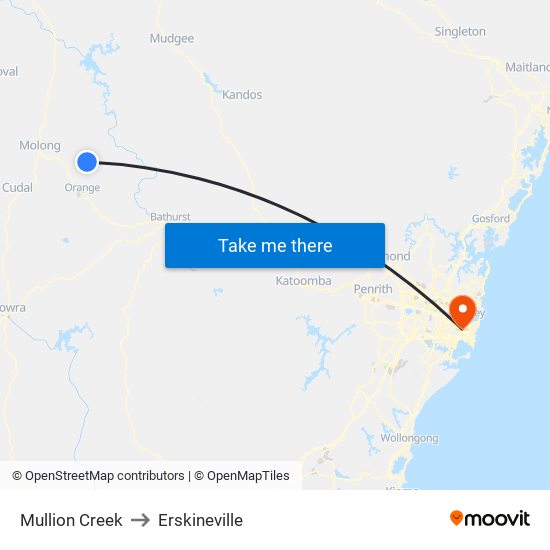 Mullion Creek to Erskineville map