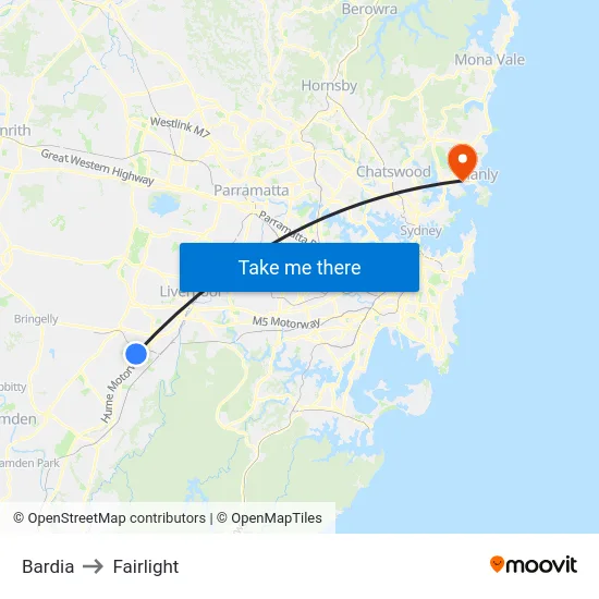 Bardia to Fairlight map