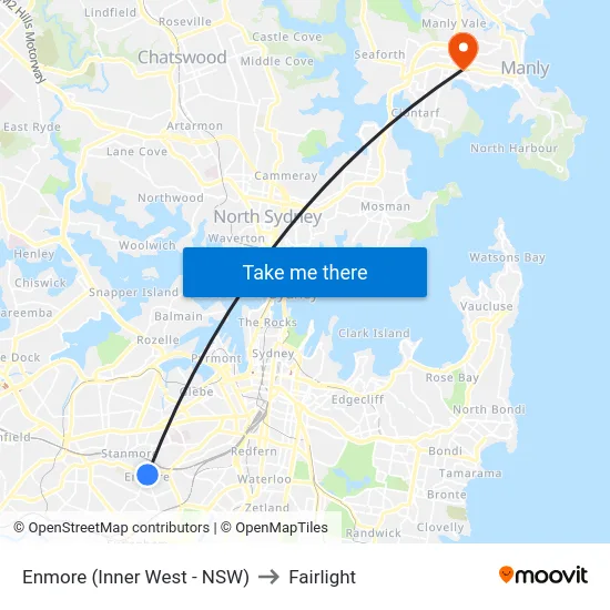 Enmore (Inner West - NSW) to Fairlight map