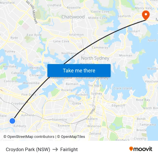 Croydon Park (NSW) to Fairlight map
