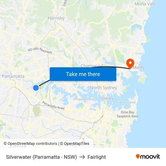 Silverwater (Parramatta - NSW) to Fairlight map