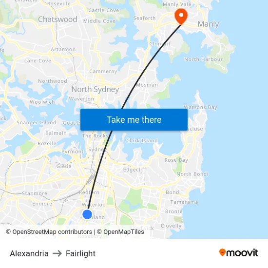 Alexandria to Fairlight map