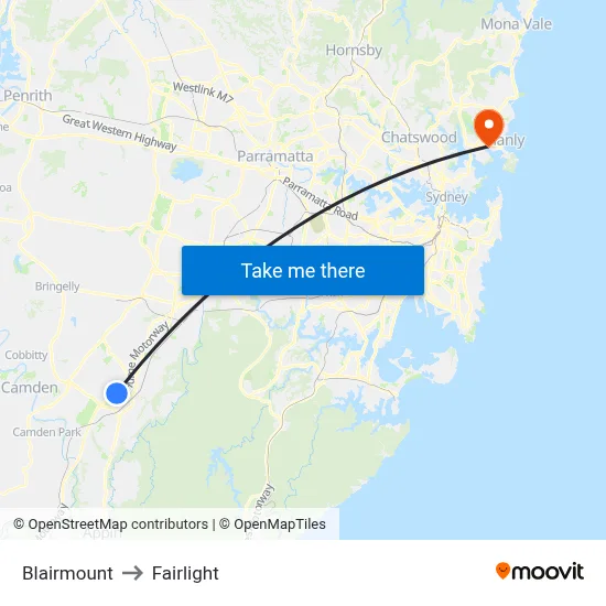 Blairmount to Fairlight map