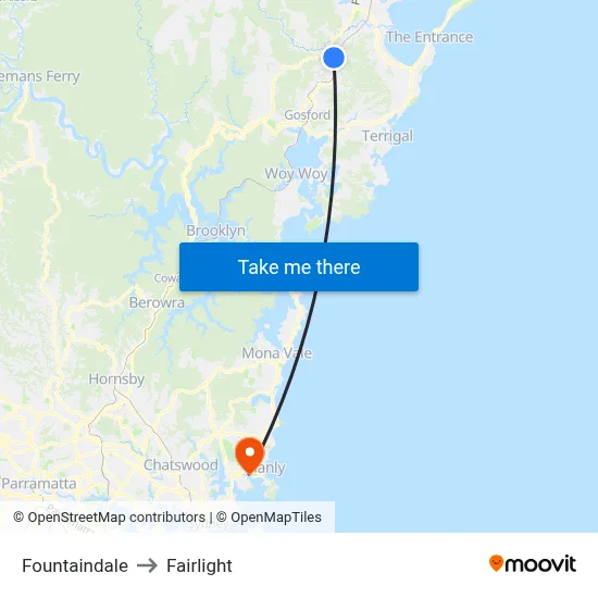 Fountaindale to Fairlight map