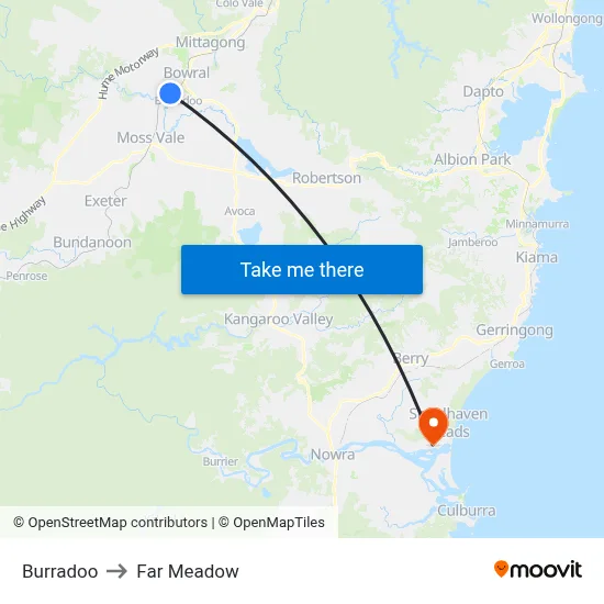 Burradoo to Far Meadow map