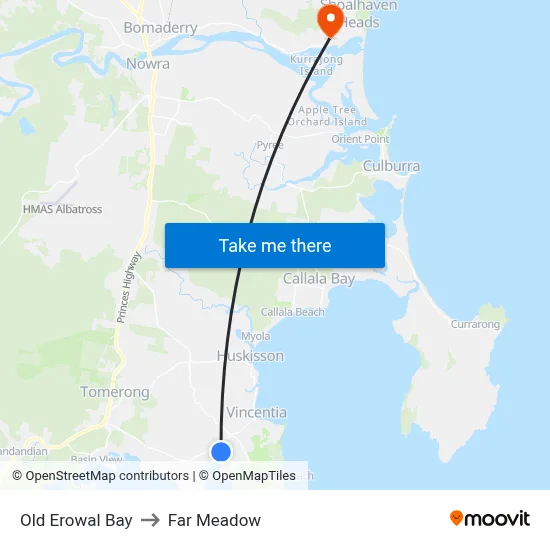 Old Erowal Bay to Far Meadow map