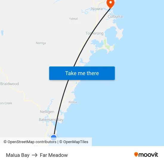 Malua Bay to Far Meadow map