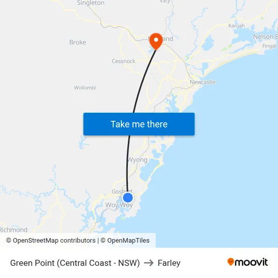 Green Point (Central Coast - NSW) to Farley map