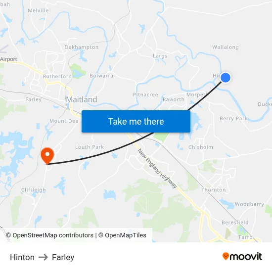 Hinton to Farley map