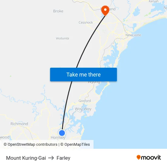 Mount Kuring-Gai to Farley map