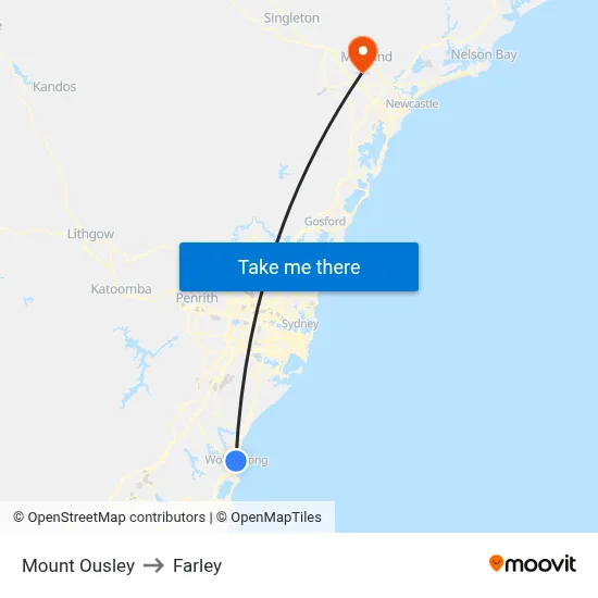 Mount Ousley to Farley map