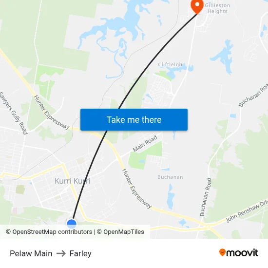 Pelaw Main to Farley map