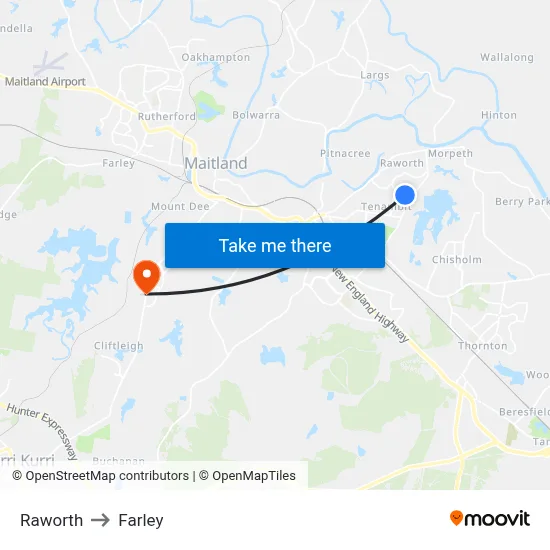 Raworth to Farley map