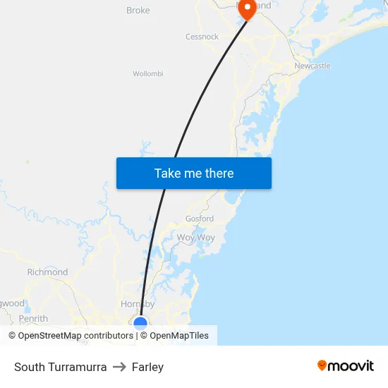 South Turramurra to Farley map