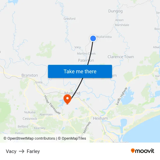 Vacy to Farley map