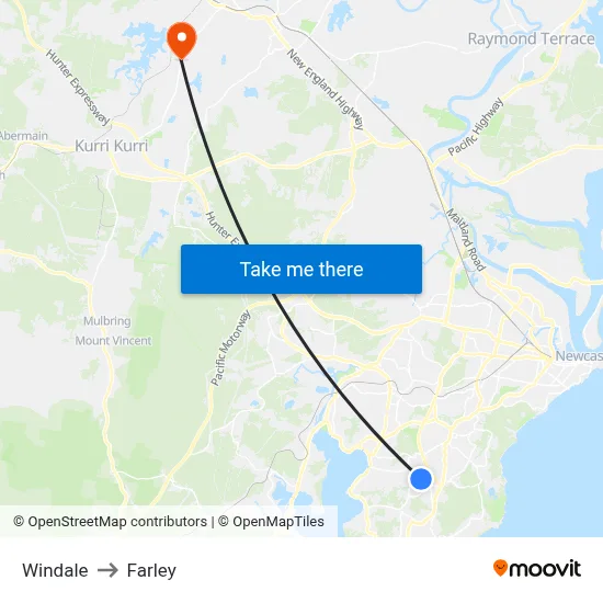 Windale to Farley map