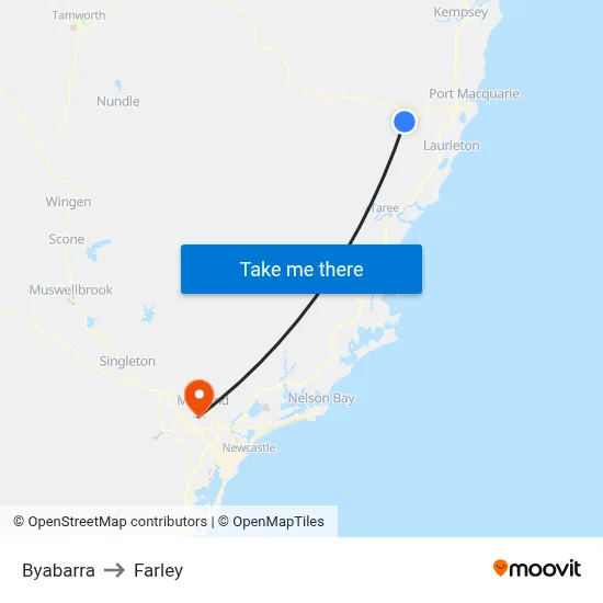Byabarra to Farley map