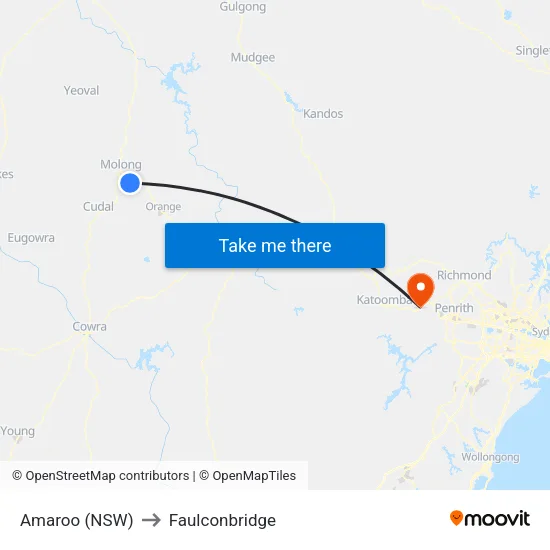 Amaroo (NSW) to Faulconbridge map