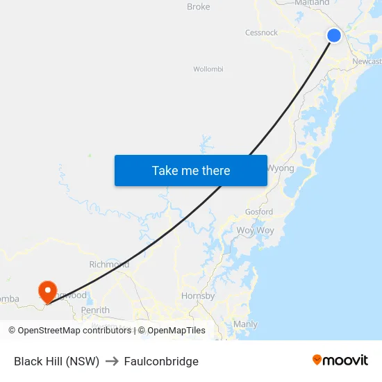 Black Hill (NSW) to Faulconbridge map