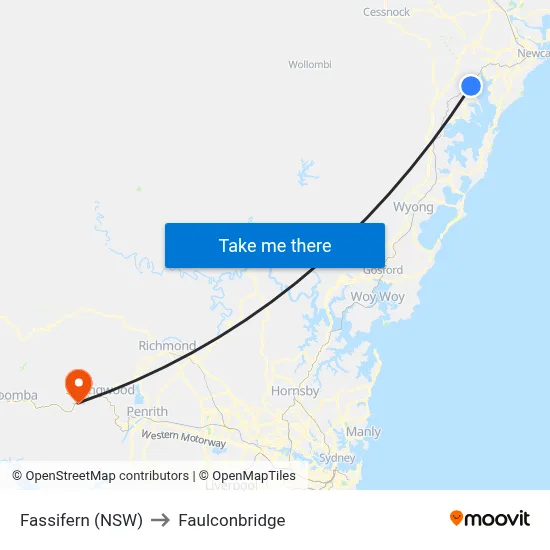 Fassifern (NSW) to Faulconbridge map