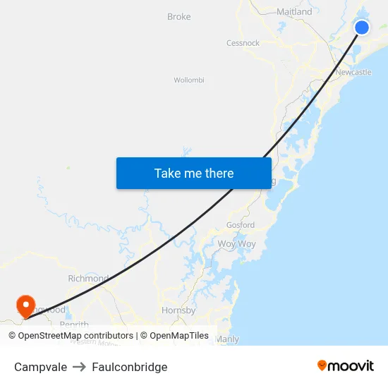 Campvale to Faulconbridge map