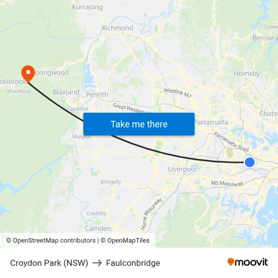 Croydon Park (NSW) to Faulconbridge map