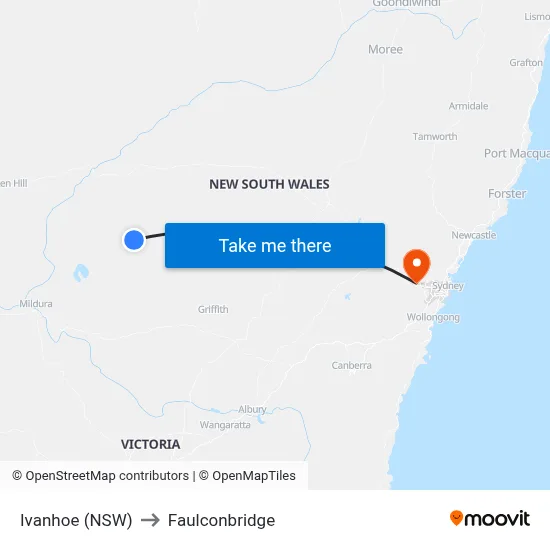 Ivanhoe (NSW) to Faulconbridge map